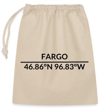 Fargo, North Dakota, USA Coordinates - Closable cotton gift bag (25x30cm) - nature - Front