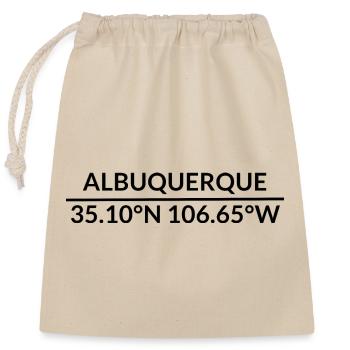 Albuquerque New Mexico USA Koordinaten - Verschließbarer Geschenkbeutel aus Baumwolle (25x30cm) - Natur - Vorne