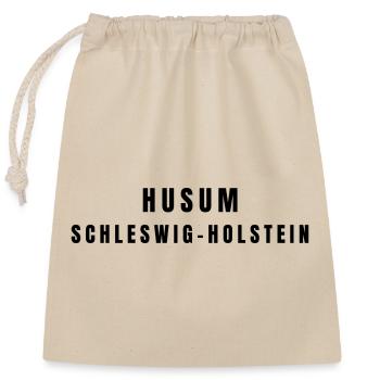 Husum Schleswig-Holstein - Closable cotton gift bag (25x30cm) - nature - Front