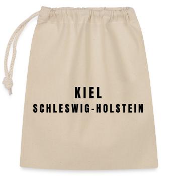 Kiel Schleswig-Holstein - Closable cotton gift bag (25x30cm) - nature - Front
