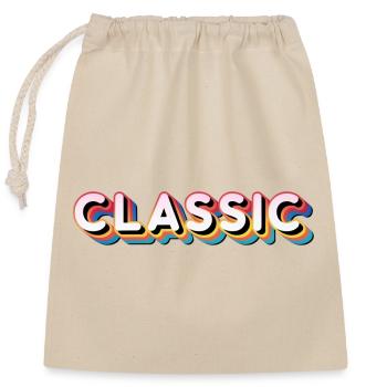 Retro Classic - Closable cotton gift bag (25x30cm) - nature - Front