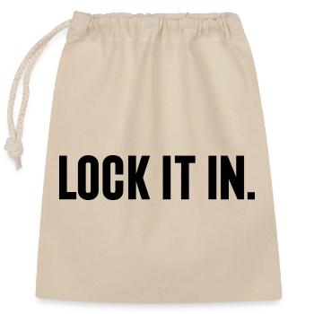 Basketball-Liebhaber-Geschenk – Lock It In - Verschließbarer Geschenkbeutel aus Baumwolle (25x30cm) - Natur - Vorne