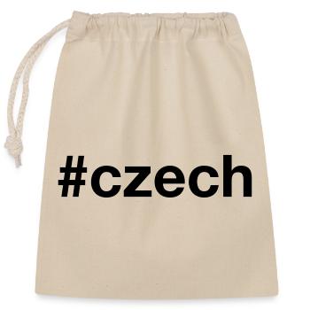 CZECH Hashtag Tschechien Tschechisch - Verschließbarer Geschenkbeutel aus Baumwolle (25x30cm) - Natur - Vorne