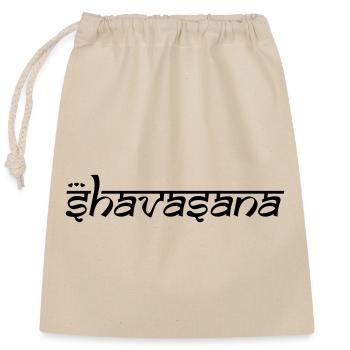 OM SHAVASANA - Closable cotton gift bag (25x30cm) - nature - Front