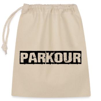parkour - Closable cotton gift bag (25x30cm) - nature - Front