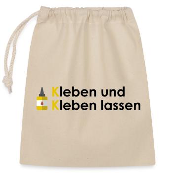 Kleben und Kleben lassen - Verschließbarer Geschenkbeutel aus Baumwolle (25x30cm) - Natur - Vorne