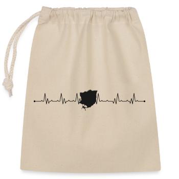 Heartbeat climbing - Closable cotton gift bag (25x30cm) - nature - Front