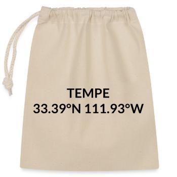 Tempe Arizona USA Koordinaten - Verschließbarer Geschenkbeutel aus Baumwolle (25x30cm) - Natur - Vorne