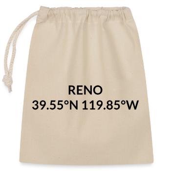Reno Nevada USA Koordinaten - Verschließbarer Geschenkbeutel aus Baumwolle (25x30cm) - Natur - Vorne