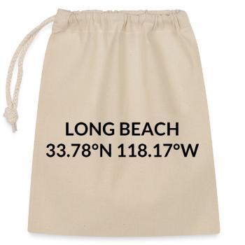 Long Beach, California, USA Coordinates - Closable cotton gift bag (25x30cm) - nature - Front
