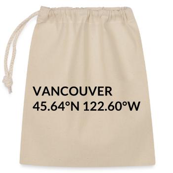 Vancouver, Washington, USA Coordinates - Closable cotton gift bag (25x30cm) - nature - Front