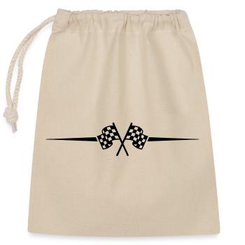 Icône de course de drapeau de course - Sac cadeau en coton avec cordon (25 x 30 cm) - nature - Devant