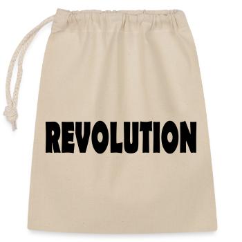 REVOLUTION - Verschließbarer Geschenkbeutel aus Baumwolle (25x30cm) - Natur - Vorne