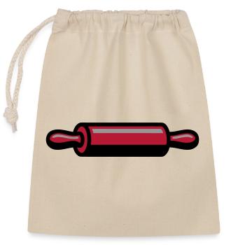 Rolling Pin Baking Baker Confectionery Logo - Closable cotton gift bag (25x30cm) - nature - Front