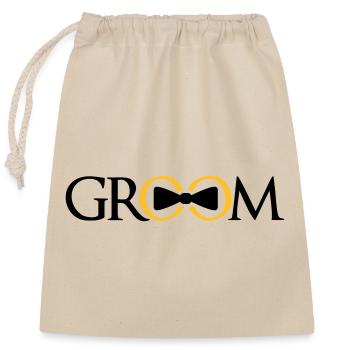 groom ringe team junggesellenabschied bachelor par - Verschließbarer Geschenkbeutel aus Baumwolle (25x30cm) - Natur - Vorne