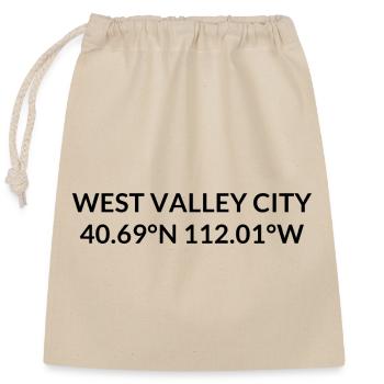 Coordonnées West Valley City, Utah, États-Unis - Sac cadeau en coton avec cordon (25 x 30 cm) - nature - Devant