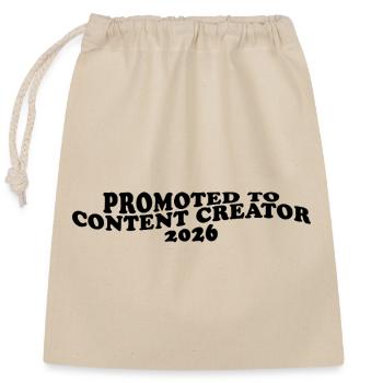 Promu créateur de contenu 2026 - Sac cadeau en coton avec cordon (25 x 30 cm) - nature - Devant