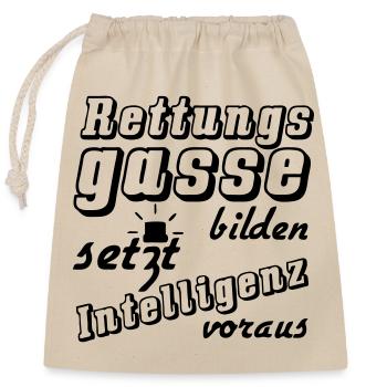 Rettungsgasse Spruch Auto Verkehr Medizin Geschenk - Verschließbarer Geschenkbeutel aus Baumwolle (25x30cm) - Natur - Vorne