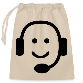 nerd - Closable cotton gift bag (25x30cm) - nature - Front
