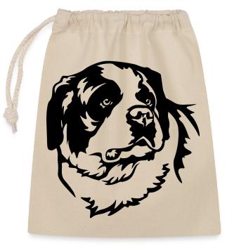 St. Bernard's Head - Closable cotton gift bag (25x30cm) - nature - Front