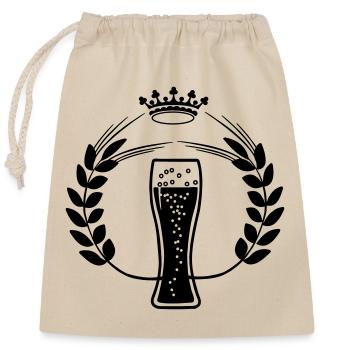 Corn grain wheat beer - Closable cotton gift bag (25x30cm) - nature - Front