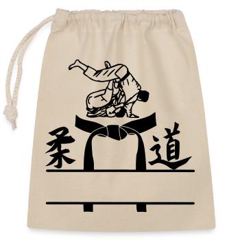 OBI Band Judo - Verschließbarer Geschenkbeutel aus Baumwolle (25x30cm) - Natur - Vorne