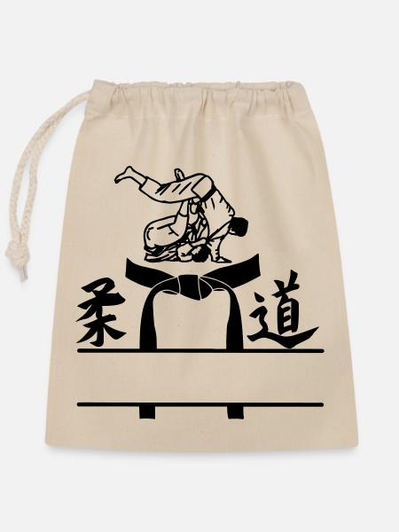 OBI Band Judo - Verschließbarer Geschenkbeutel aus Baumwolle (25x30cm) - Natur