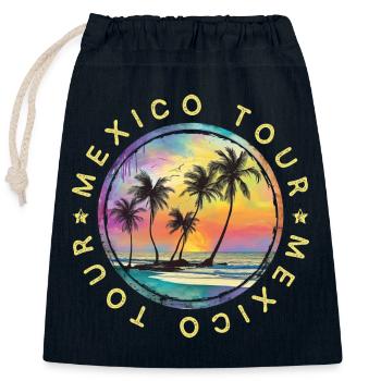 Voyage au Mexique Vacances colorées - Sac cadeau en coton avec cordon (25 x 30 cm) - bleu marine - Devant
