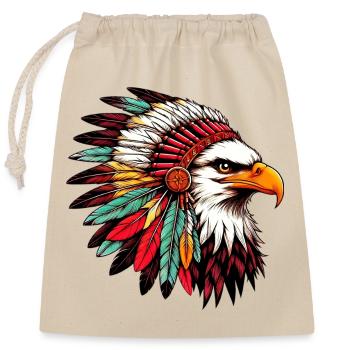 Indianer Adler Amerikanische Rothaut - Verschließbarer Geschenkbeutel aus Baumwolle (25x30cm) - Natur - Vorne