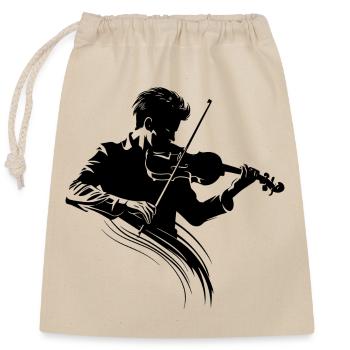 Violinist - Closable cotton gift bag (25x30cm) - nature - Front