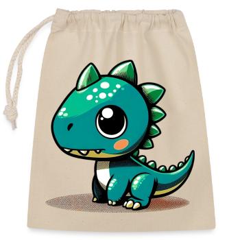 Dinosaure - Sac cadeau en coton avec cordon (25 x 30 cm) - nature - Devant