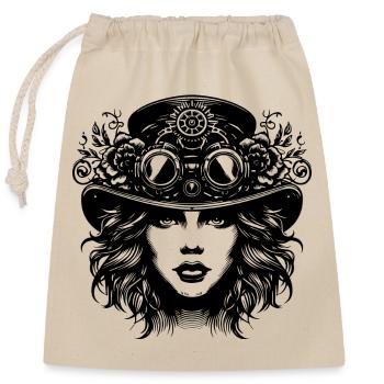 Masque avec lunettes et couronne - Sac cadeau en coton avec cordon (25 x 30 cm) - nature - Devant