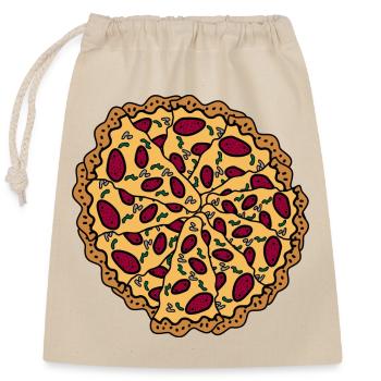 Pizza graphic  - Verschließbarer Geschenkbeutel aus Baumwolle (25x30cm) - Natur - Vorne