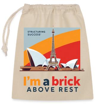 I m a brick above rest - Sac cadeau en coton avec cordon (25 x 30 cm) - nature - Devant