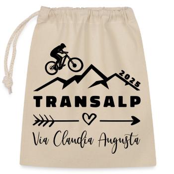 Transalp Via Claudia Augusta 2025 - Verschließbarer Geschenkbeutel aus Baumwolle (25x30cm) - Natur - Vorne