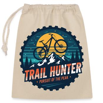 Trail Hunter Badge Pursuit of the Peak MTB Bike - Closable cotton gift bag (25x30cm) - nature - Front