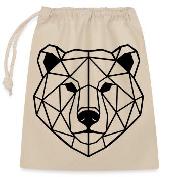 Polygone d’ours - Sac cadeau en coton avec cordon (25 x 30 cm) - nature - Devant