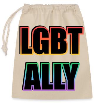 LGBTQ Ally Pride - Verschließbarer Geschenkbeutel aus Baumwolle (25x30cm) - Natur - Vorne