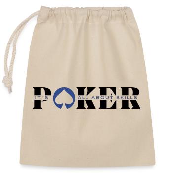 POKER is ABOUT SKILLS -Article poker-poker fashion - Sac cadeau en coton avec cordon (25 x 30 cm) - nature - Devant