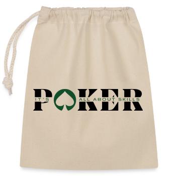 POKER IS ABOUT SKILLS -Article poker-poker fashion - Sac cadeau en coton avec cordon (25 x 30 cm) - nature - Devant
