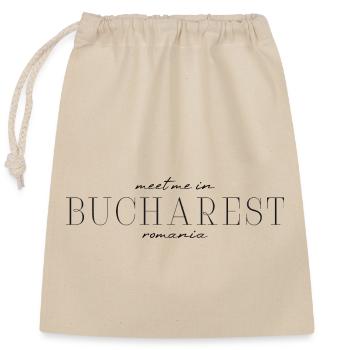 Bukarest, Rumänien Stil Design T-Shirt - Verschließbarer Geschenkbeutel aus Baumwolle (25x30cm) - Natur - Vorne