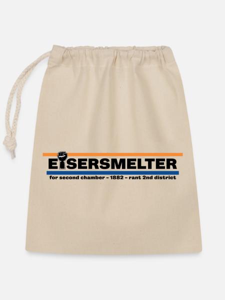 Eisersmelter 1882 - Verschließbarer Geschenkbeutel aus Baumwolle (25x30cm) - Natur