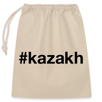 KAZAKH Hashtag Kazakh Kazakhstan - Sac cadeau en coton avec cordon (25 x 30 cm) - nature - Devant