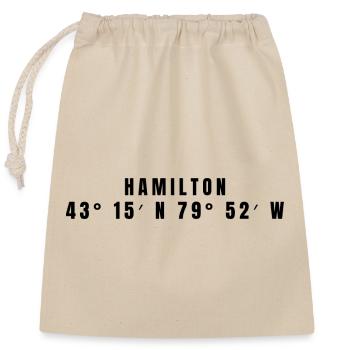 Coordonnées Hamilton, Canada - Sac cadeau en coton avec cordon (25 x 30 cm) - nature - Devant