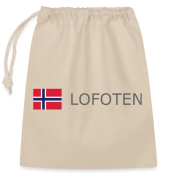 Norway Flag - Lofoten - Norge - Norwegen - Verschließbarer Geschenkbeutel aus Baumwolle (25x30cm) - Natur - Vorne