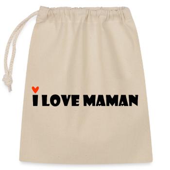 I LOVE MOM. MAMA ADORED. MAMMA. MOTHER'S DAY. - Closable cotton gift bag (25x30cm) - nature - Front