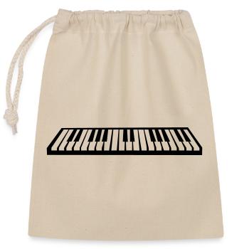 Piano or keyboard - Closable cotton gift bag (25x30cm) - nature - Front