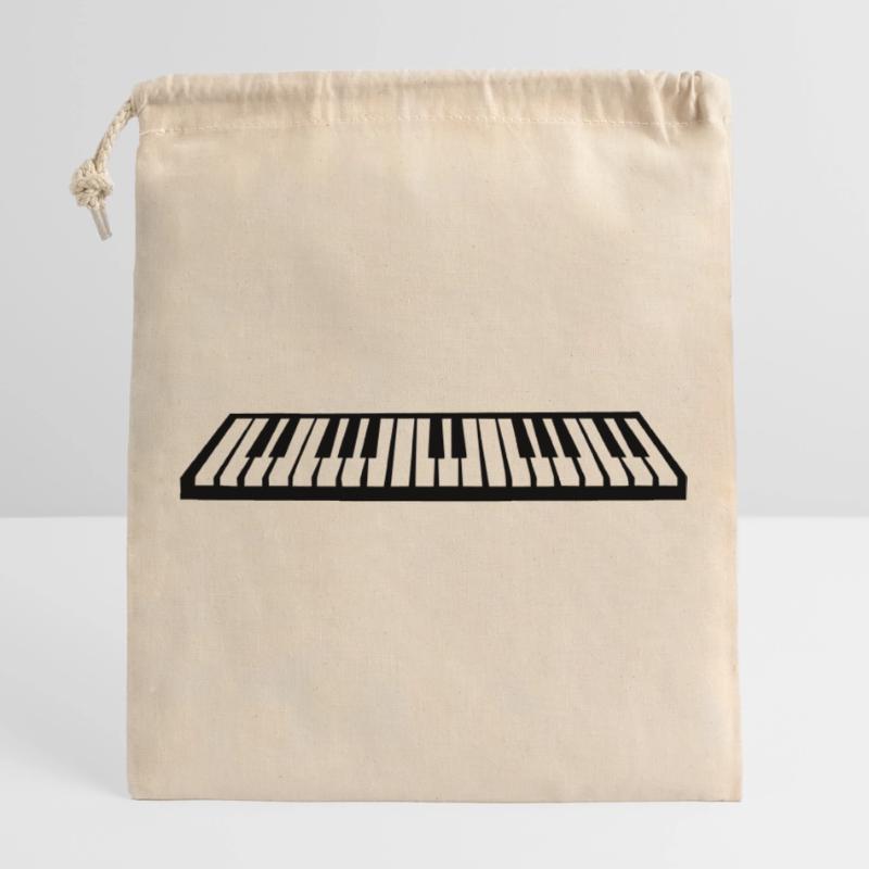 Klavier oder Keyboard Verschließbarer Geschenkbeutel aus Baumwolle (25x30cm)