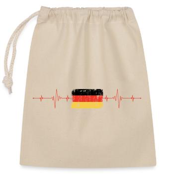German Flag Heartbeat - Closable cotton gift bag (25x30cm) - nature - Front