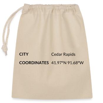 Cedar Rapids Iowa USA coordinates - Closable cotton gift bag (25x30cm) - nature - Front